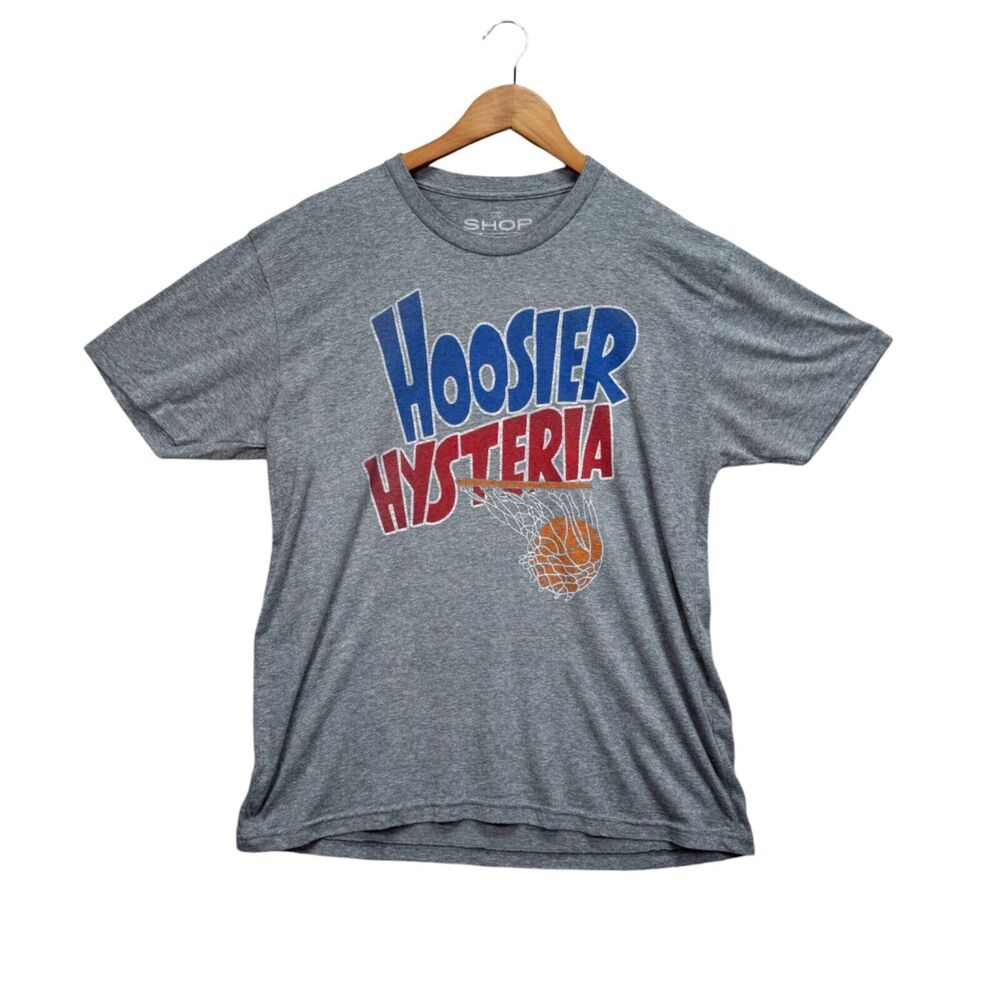 Indiana Hoosiers NCAA Basketball Hoosier Hysteria T Shirt IU University Tee sz L